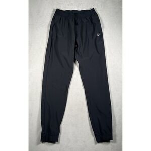 Gymshark Tapered Woven Pants‎ Women's S Black HR Regular Fit Stretch Pockets EUC